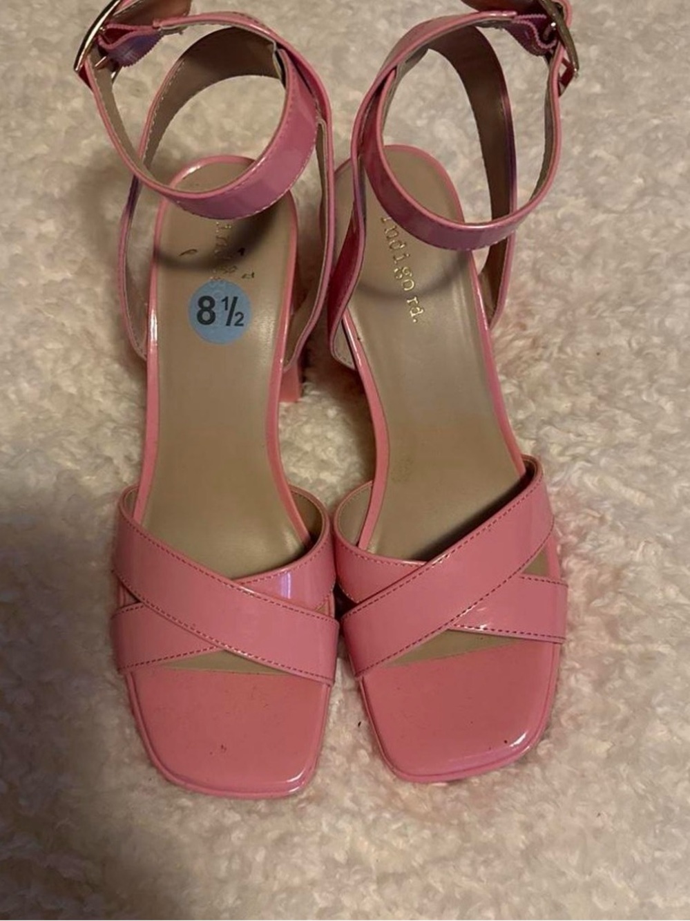 jcpenney Pink Patent Crisscross Ankle-Strap Wedge Sandals